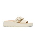 Almina Exquisite Platform Wedge Ecru Smooth Leather