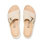 Almina Exquisite Platform Wedge Ecru Smooth Leather