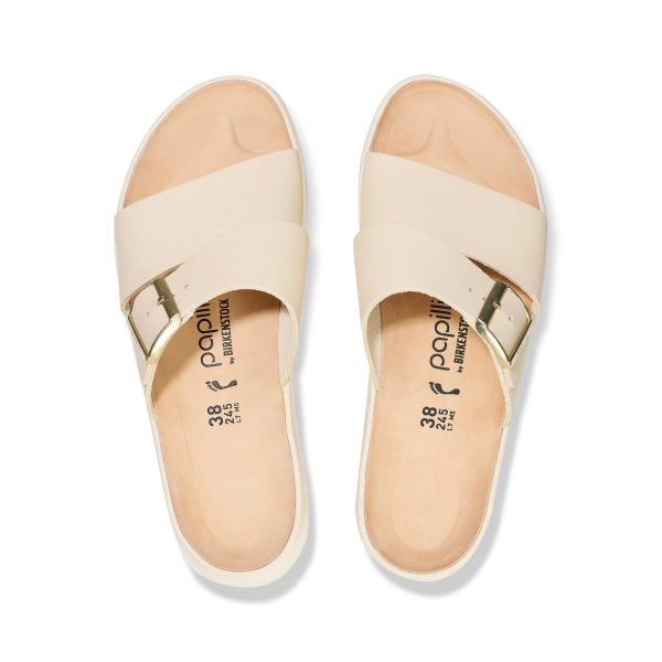 Almina Exquisite Platform Wedge Ecru Smooth Leather