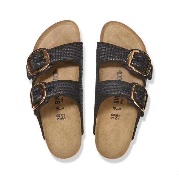 Arizona Big Buckle Raffia Black Textile
