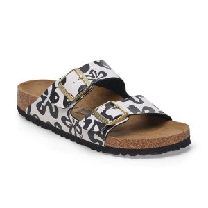 Arizona Blooms White & Black Birko-Flor