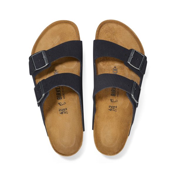 Arizona Corduroy Midnight Embossed Suede Leather