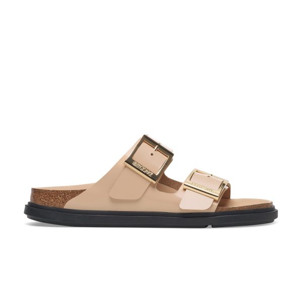Arizona Droplet Buckle High Shine New Beige Natural Leather Patent