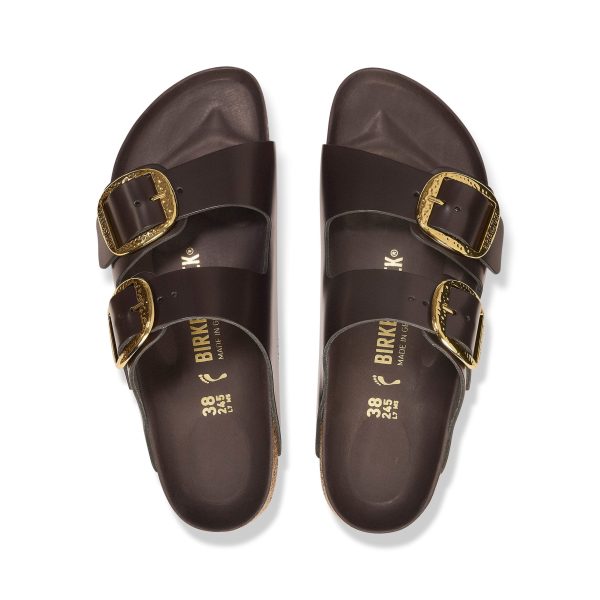 Arizona Hammered Big Buckle High Shine Espresso Natural Leather Patent