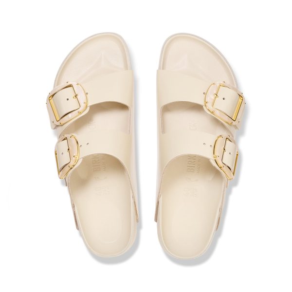 Arizona Pearl Big Buckle High Shine Ecru Natural Leather Patent