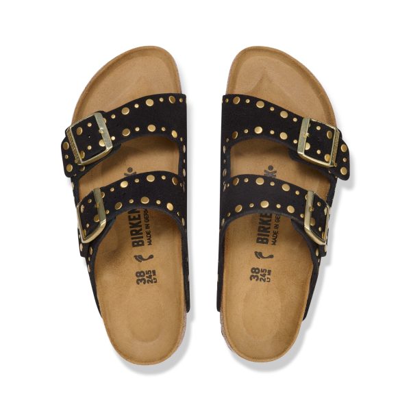Arizona Rivet Black Suede Leather