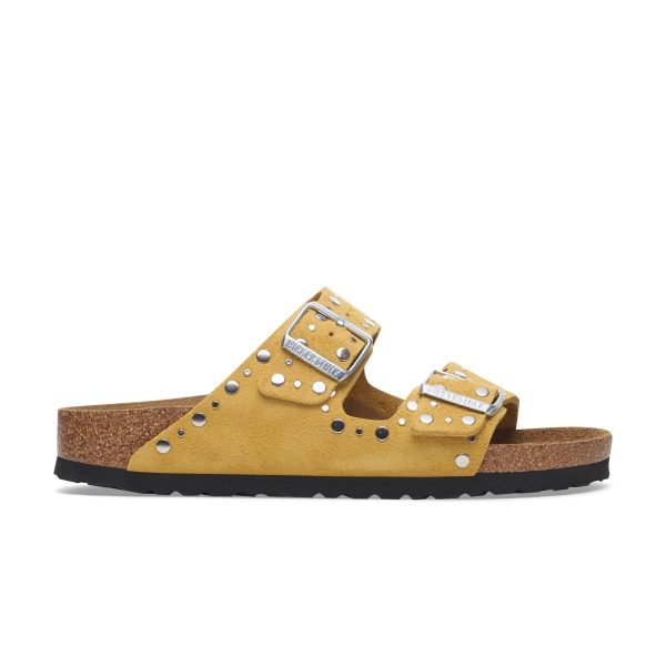 Arizona Rivet Ochre Suede Leather