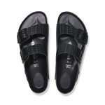Arizona Semi-Exquisite Woven Emboss Black Smooth Leather