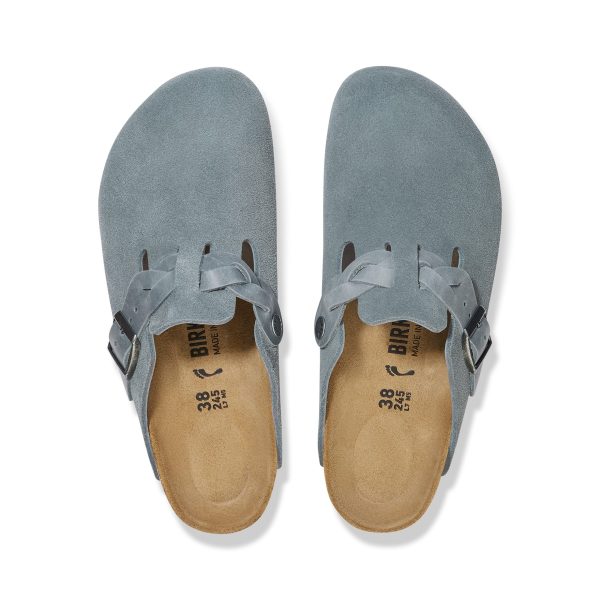 Boston Braided Basalt Grey Suede Leather