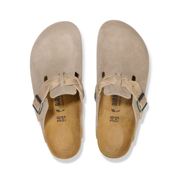 Boston Braided Taupe Suede Leather