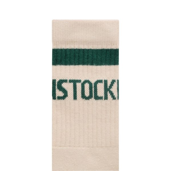 Cotton Crew Stripe Oatmeal/Dark Teal