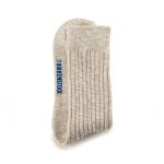 Cotton Slub Sock Beige White
