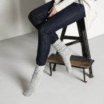 Cotton Slub Sock Grey White