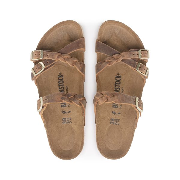 Franca Braided Cognac Oiled Leather