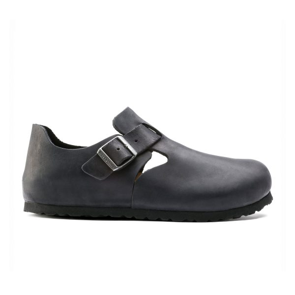 London Black Oiled Leather