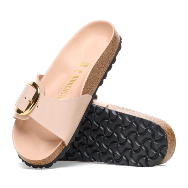 Madrid Big Buckle High Shine New Beige Natural Leather Patent