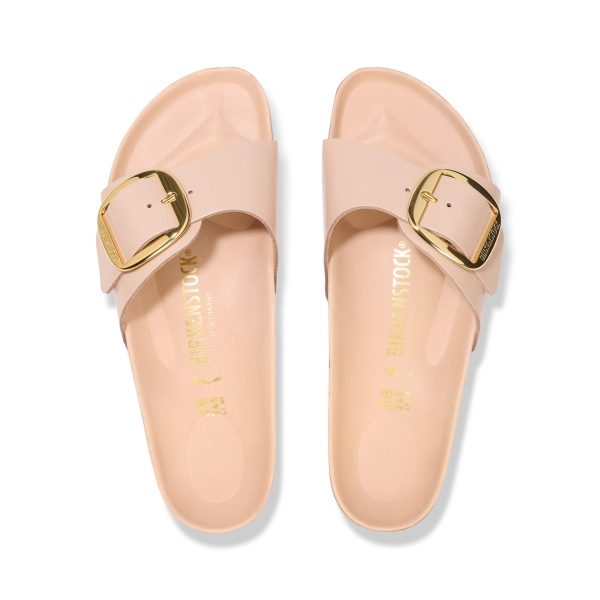 Madrid Big Buckle High Shine New Beige Natural Leather Patent