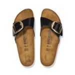 Madrid Big Buckle Patent Black/Gold Birko-Flor