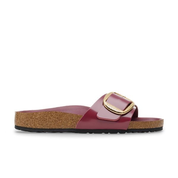Madrid Hammered Big Buckle High Shine Zinfandel Natural Leather Patent