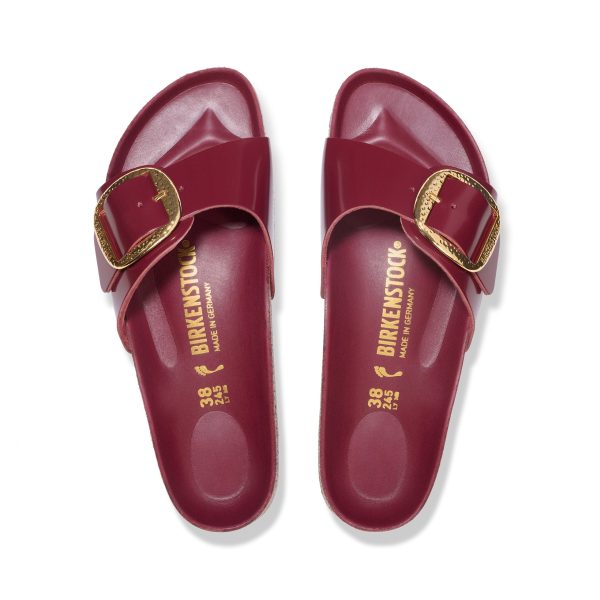 Madrid Hammered Big Buckle High Shine Zinfandel Natural Leather Patent