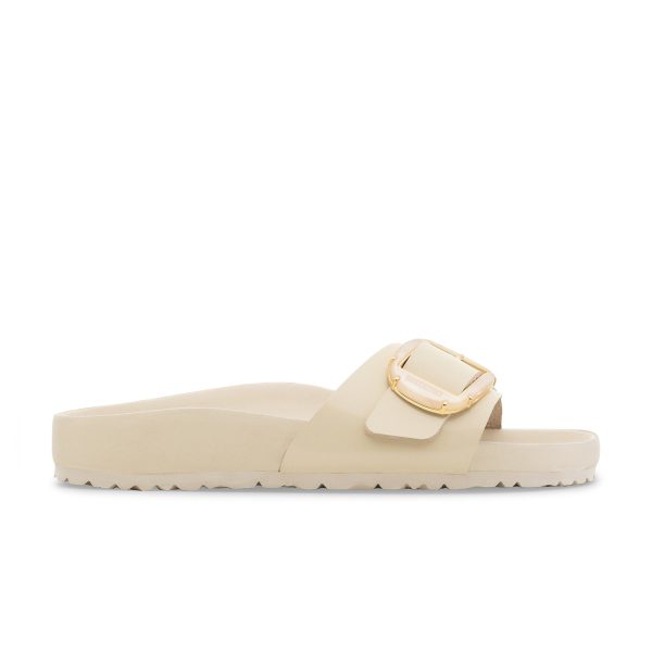 Madrid Pearl Big Buckle High Shine Ecru Natural Leather Patent