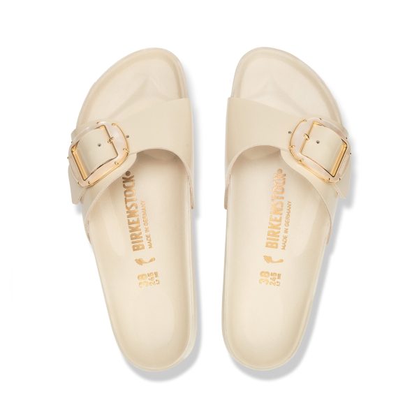Madrid Pearl Big Buckle High Shine Ecru Natural Leather Patent