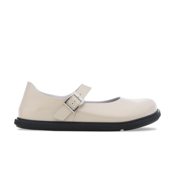 Mantova Droplet Buckle High Shine Oyster Natural Leather Patent