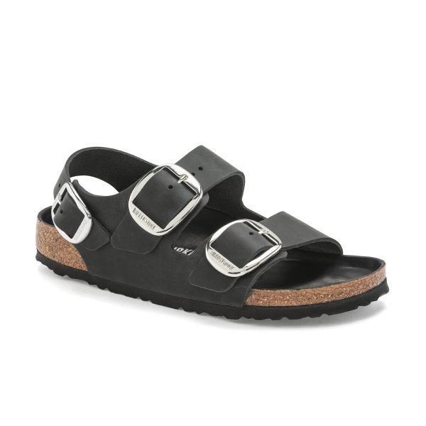Milano Big Buckle Black Oiled Leather