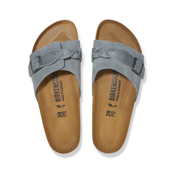 Oita Braided Basalt Grey Suede Leather