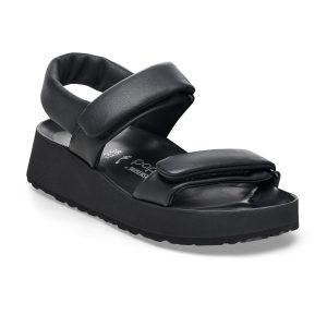Theda Exquisite Platform Wedge Black Smooth Leather