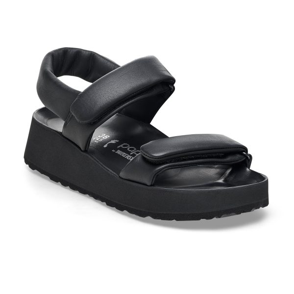 Theda Exquisite Platform Wedge Black Smooth Leather