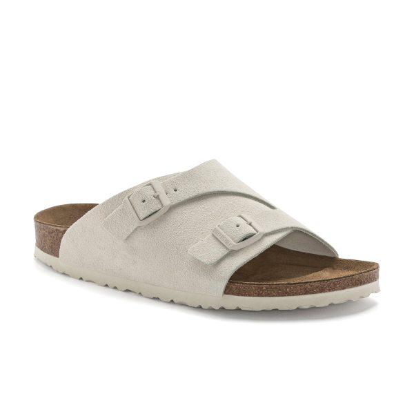 Zurich Antique White Suede Leather